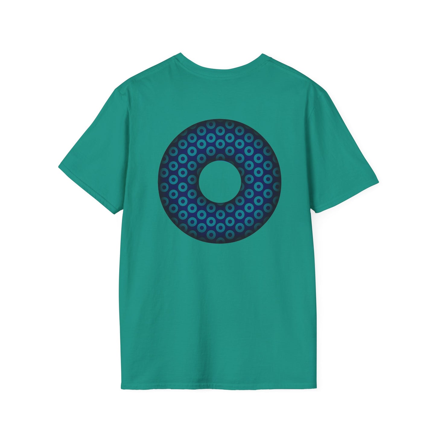 Plain Donuts/Unisex Soft-Style - "Plain Paradoxical Grided Donuts" - teal/dark blue donuts