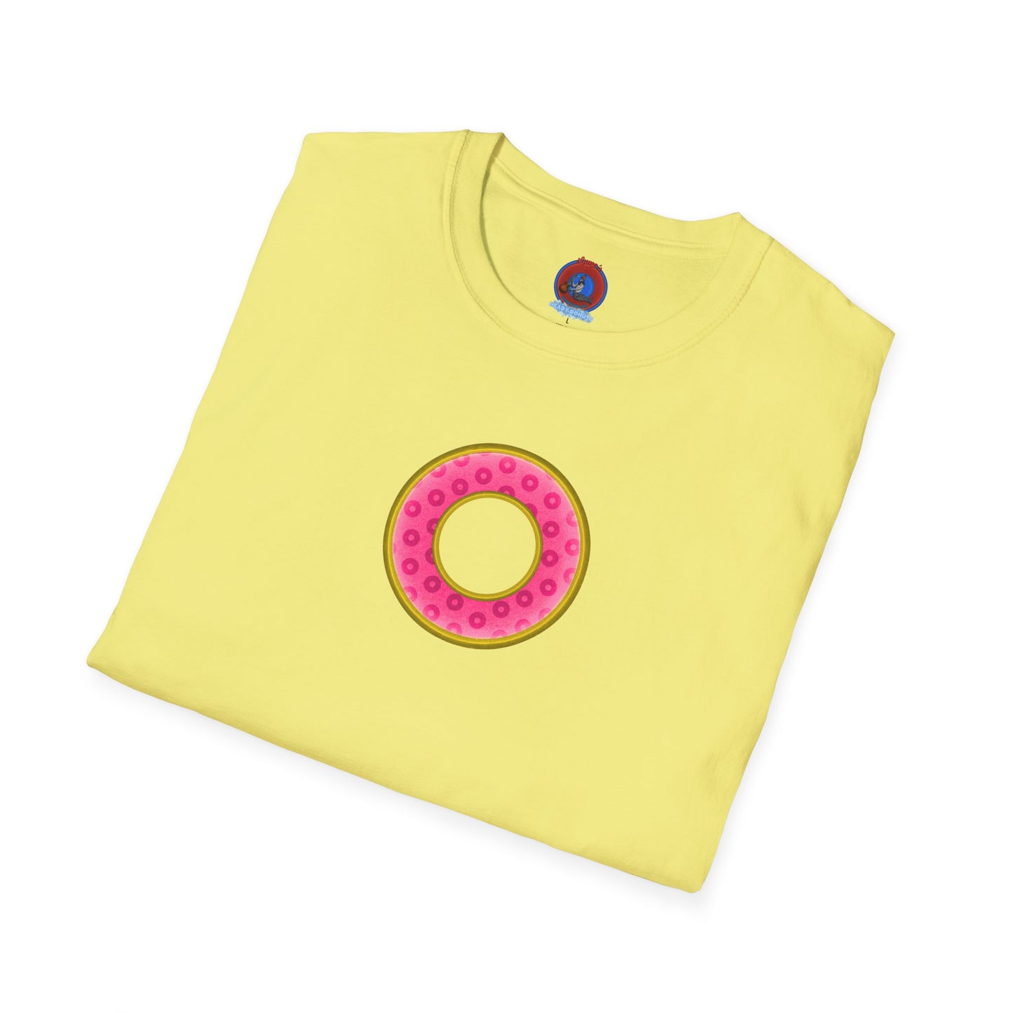 Plain Donuts/Unisex Soft-Style - "Plain Wide Mouthed Paradoxical Donuts" - pink/gold donuts