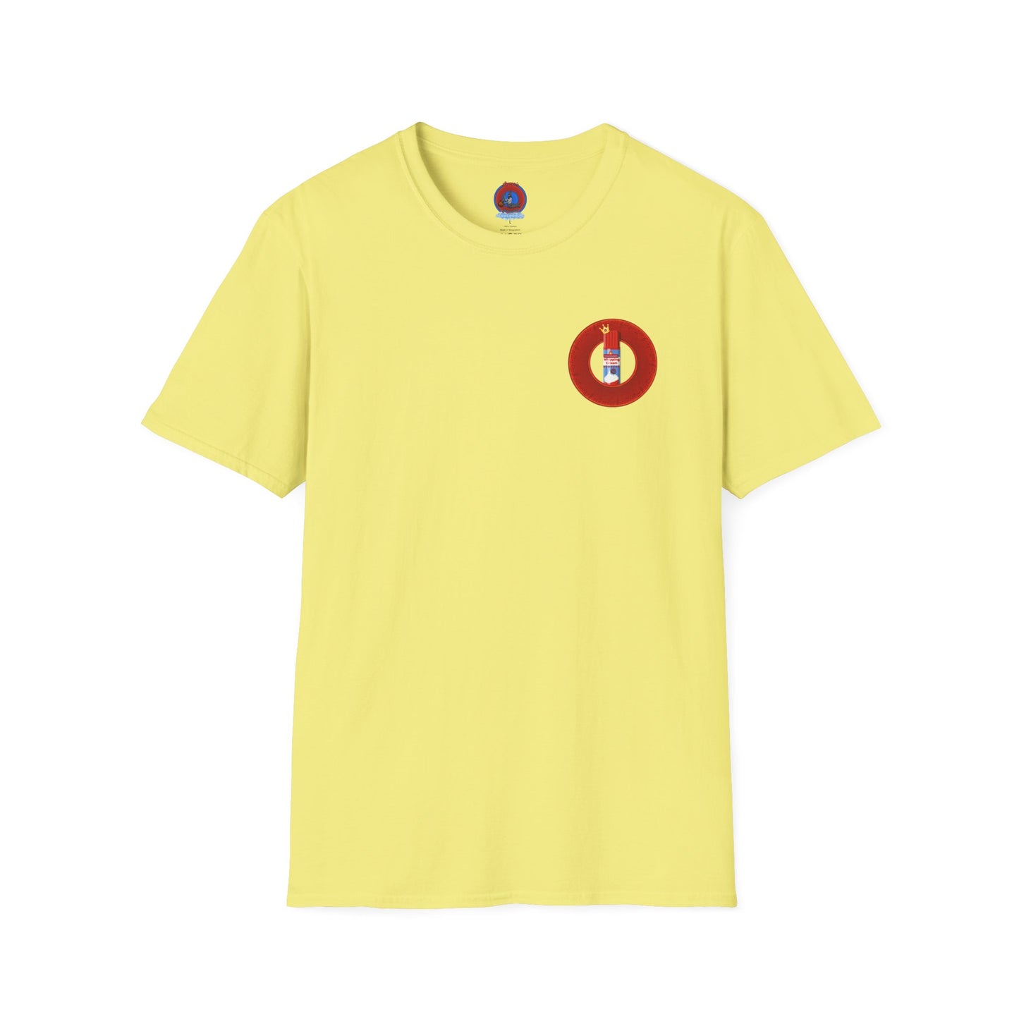 Classic Donut Tee - Unisex Soft-Style - "Princely Wooked Cream in a Can - YEMSG Donut " - vivid red donut