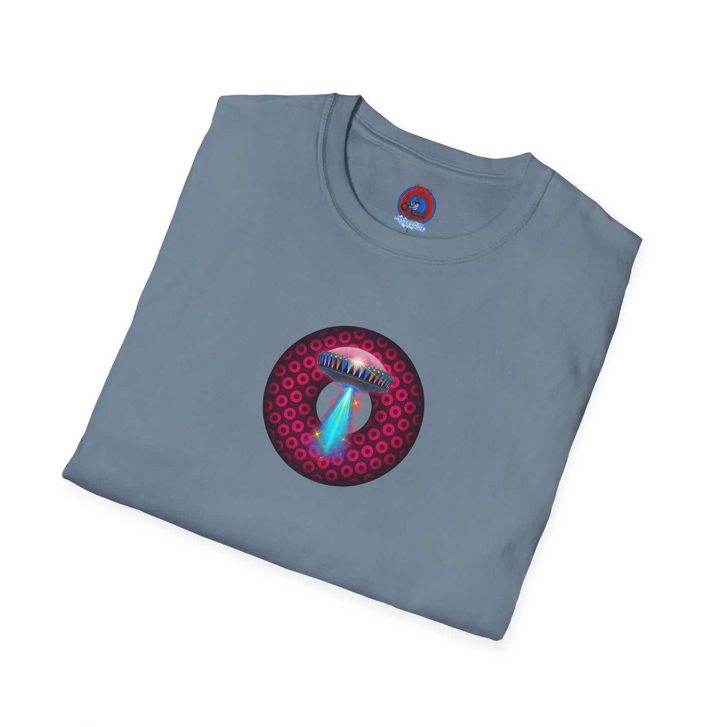 Classic Donut Tee - Unisex Soft-Style - "Donuts now Served on the Mothership" - series 1.0  - variant 2  - red/red paradoxical donut