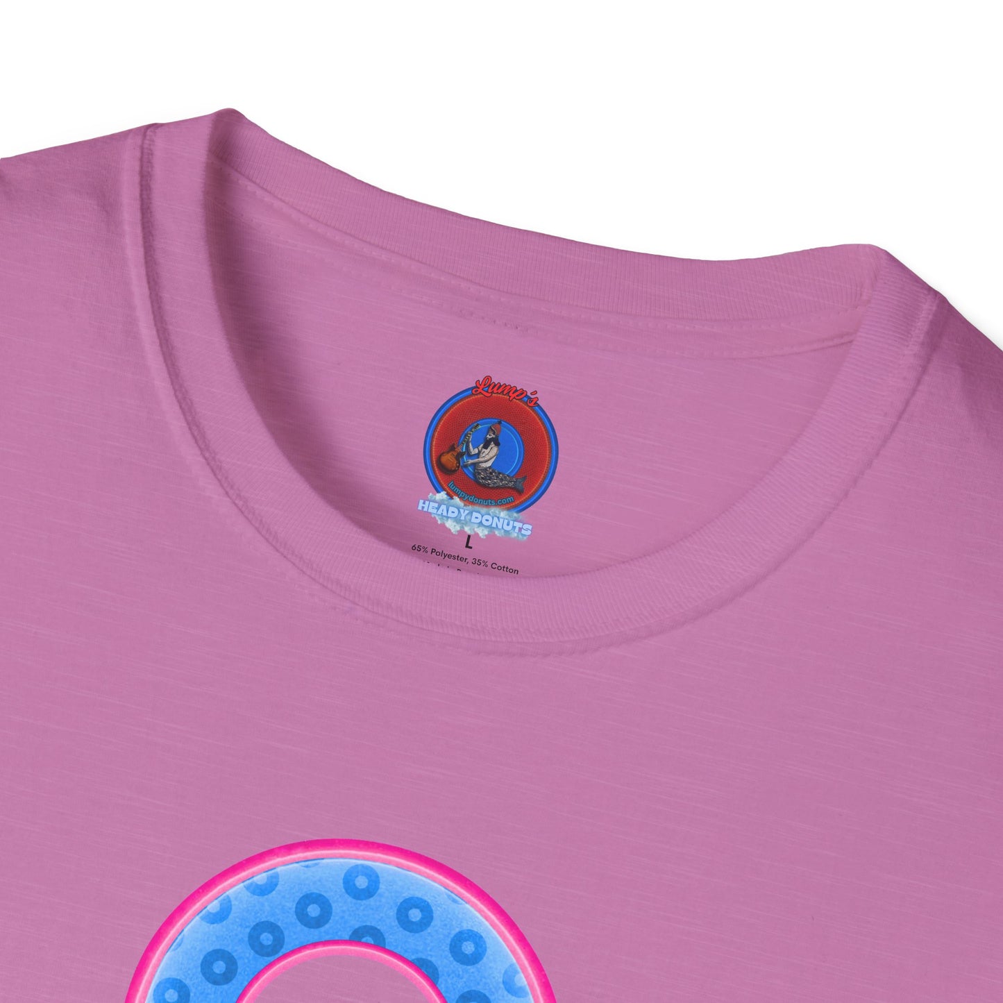 Plain Donuts/Unisex Soft-Style - "Plain Wide Mouthed Paradoxical Donuts" - light blue/pink donuts