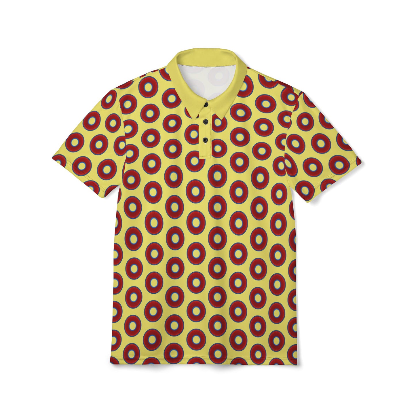 AOP Donut Polo - vivid donut print w/yellow background [unisex]