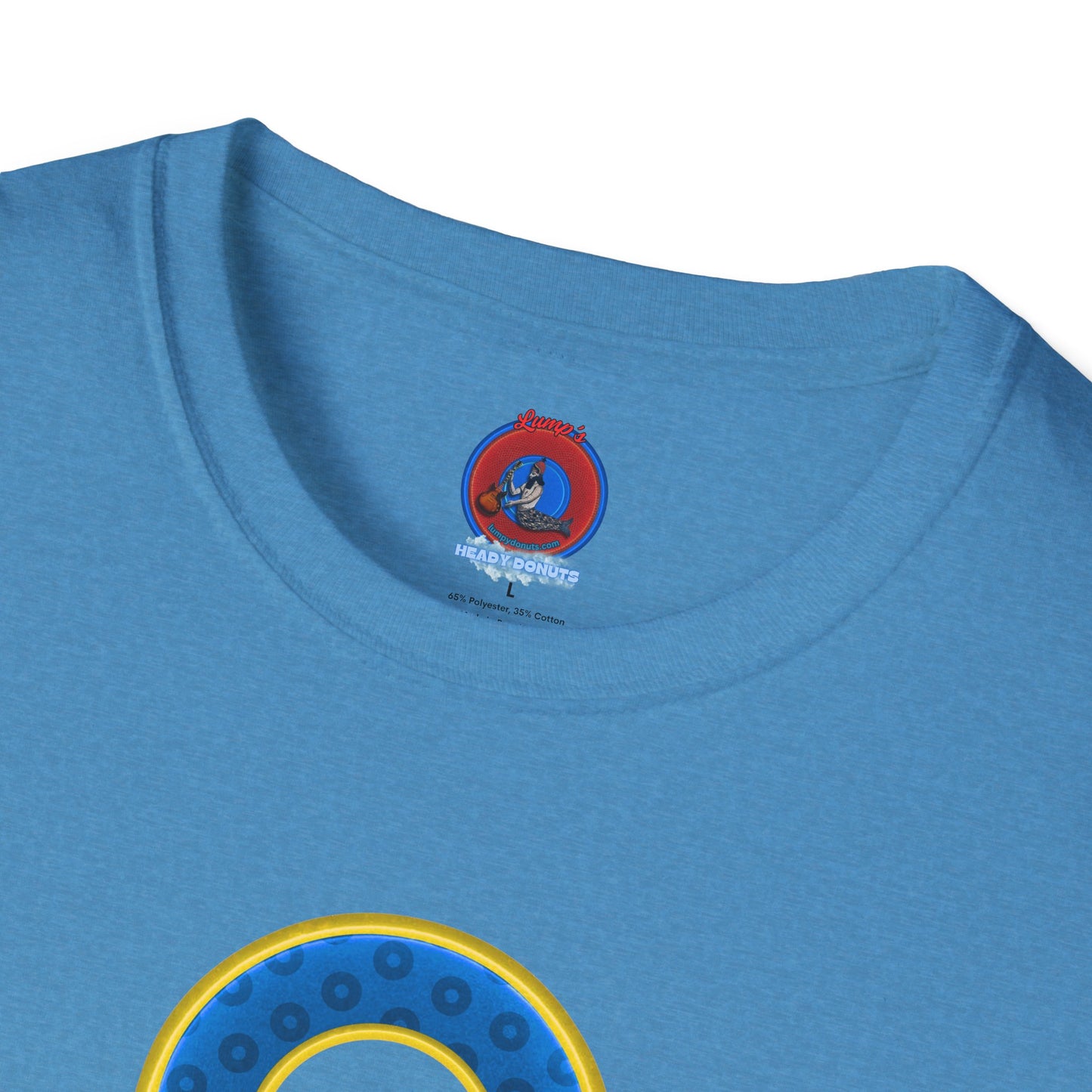 Plain Donuts/Unisex Soft-Style - "Plain Wide Mouthed Paradoxical Donuts" - blue/yellow donuts