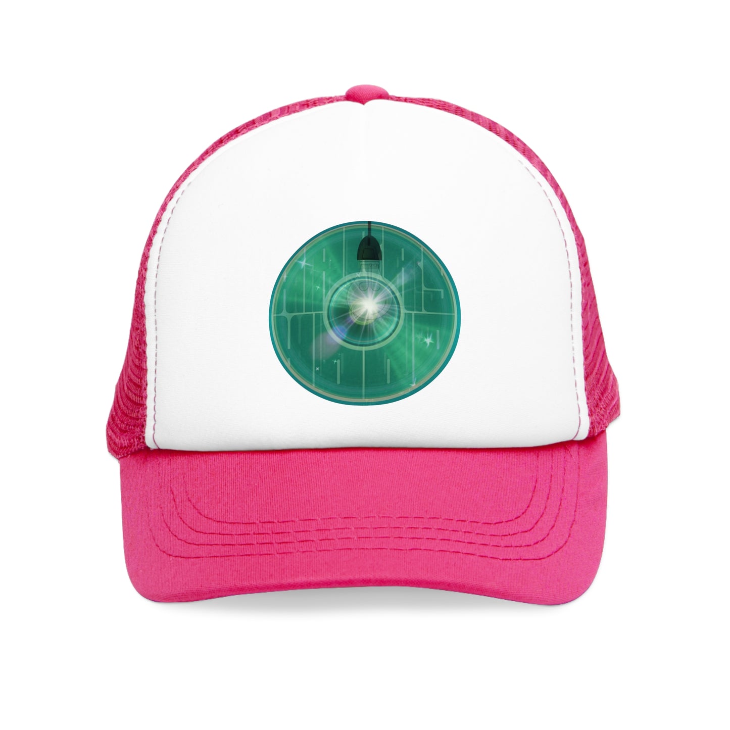 Lumpy Trucker Hat - "Where'd Harry Go? He Left This Hat" - variant 5 w/light bulb - green donuts