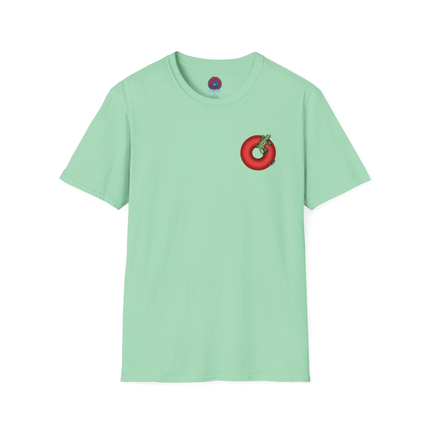 Classic Donut Tee - Unisex Soft-Style - "Practically Extinct Tee Shirt" - plump vivid red donut - variant 1