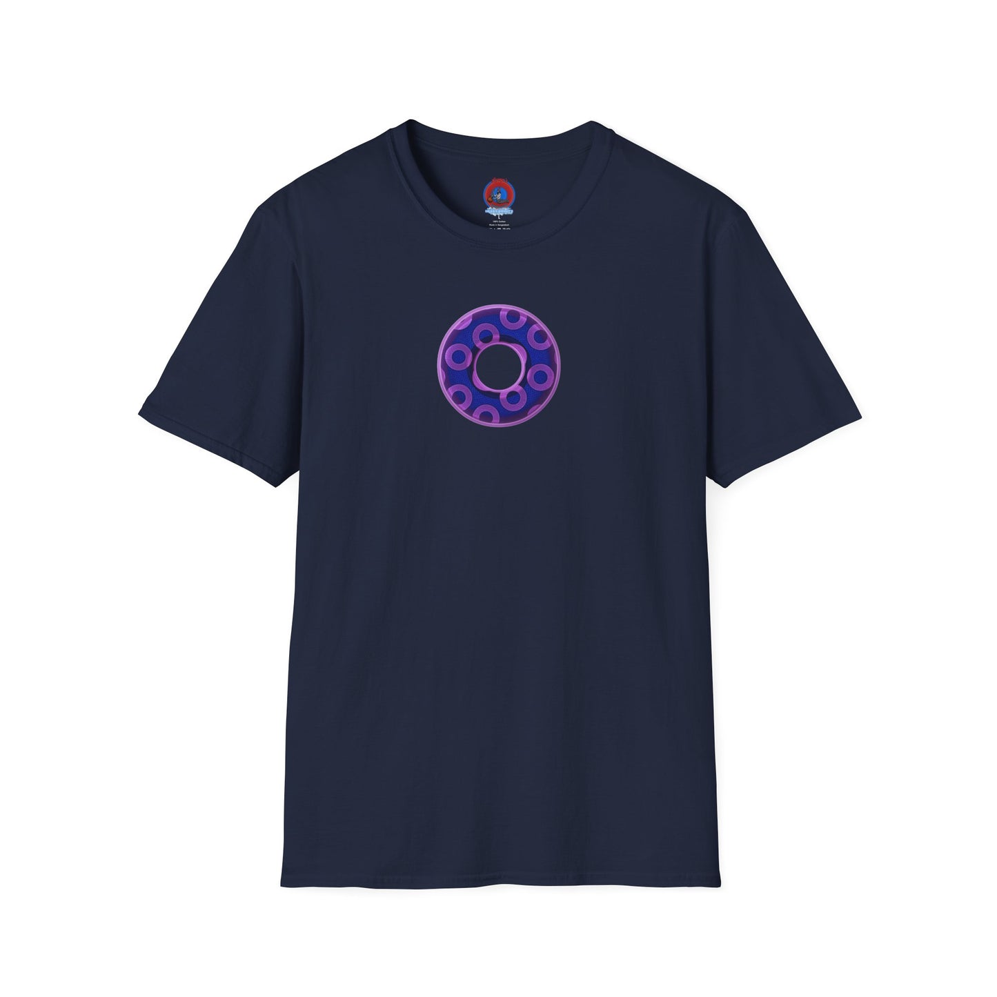 Plain Donuts/Unisex Soft-Style - "Plain Rustic Paradoxical Donuts" - light purple/dark blue donuts