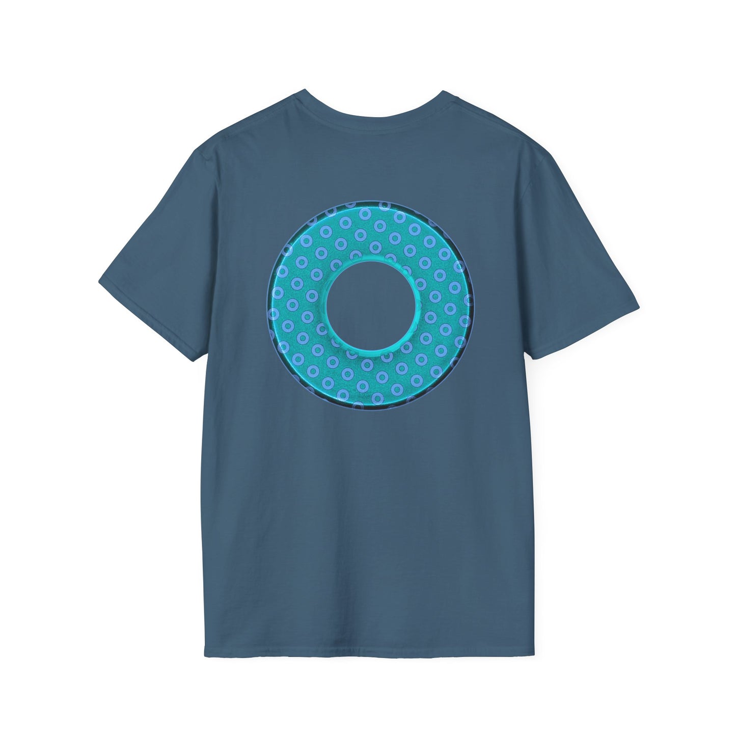 Plain Donuts/Unisex Soft-Style - "Plain Electric Paradoxical Donuts" - light teal/purple donuts