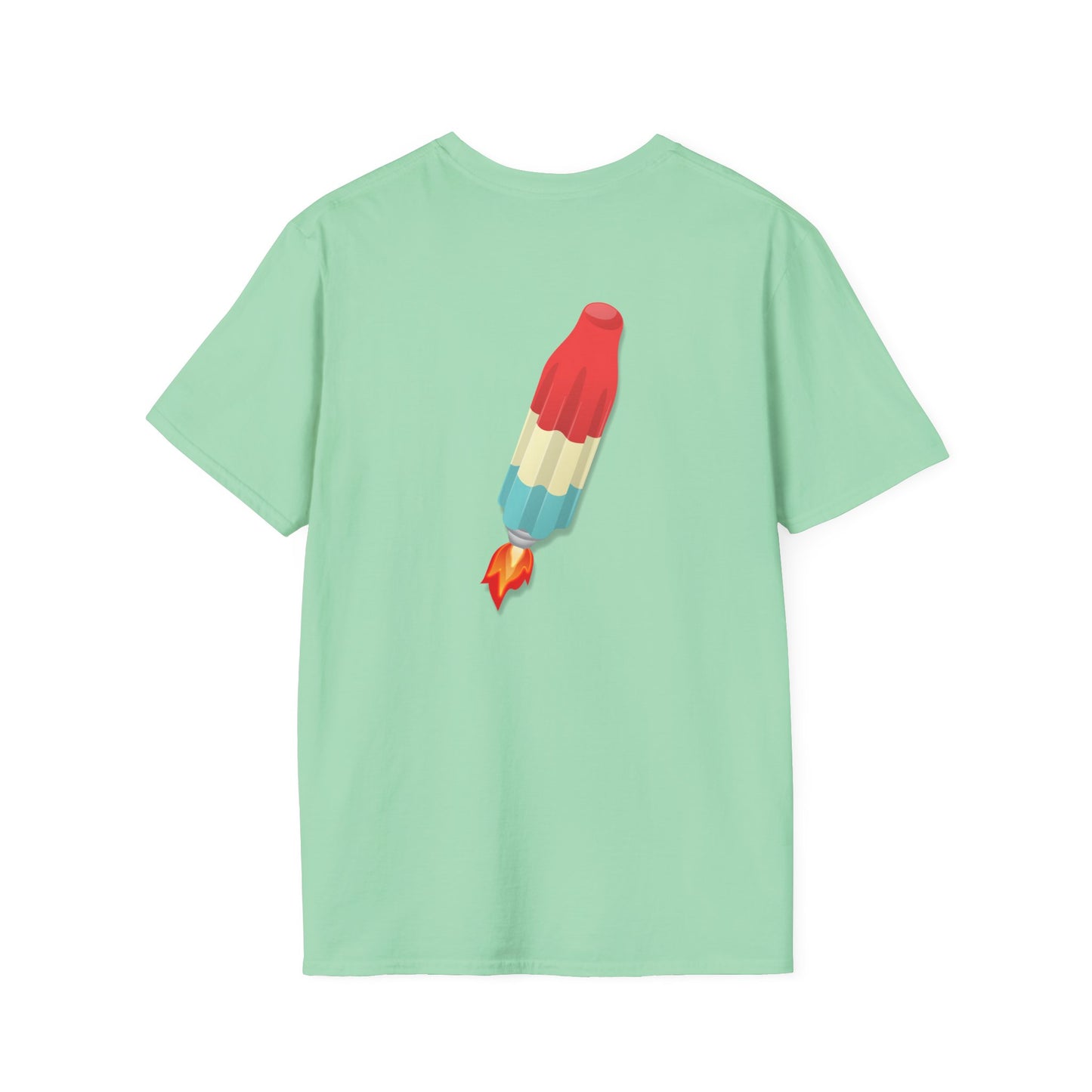 Classic Donut Tee - Unisex Soft-Style - "Blow this Popsicle Stand" - red/blue/cream - bomb pop