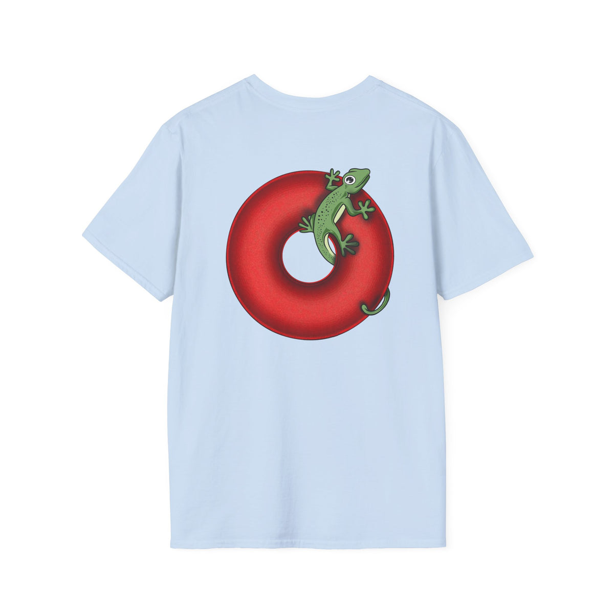 Classic Donut Tee - Unisex Soft-Style - "Practically Extinct Tee Shirt" - plump vivid red donut - variant 1