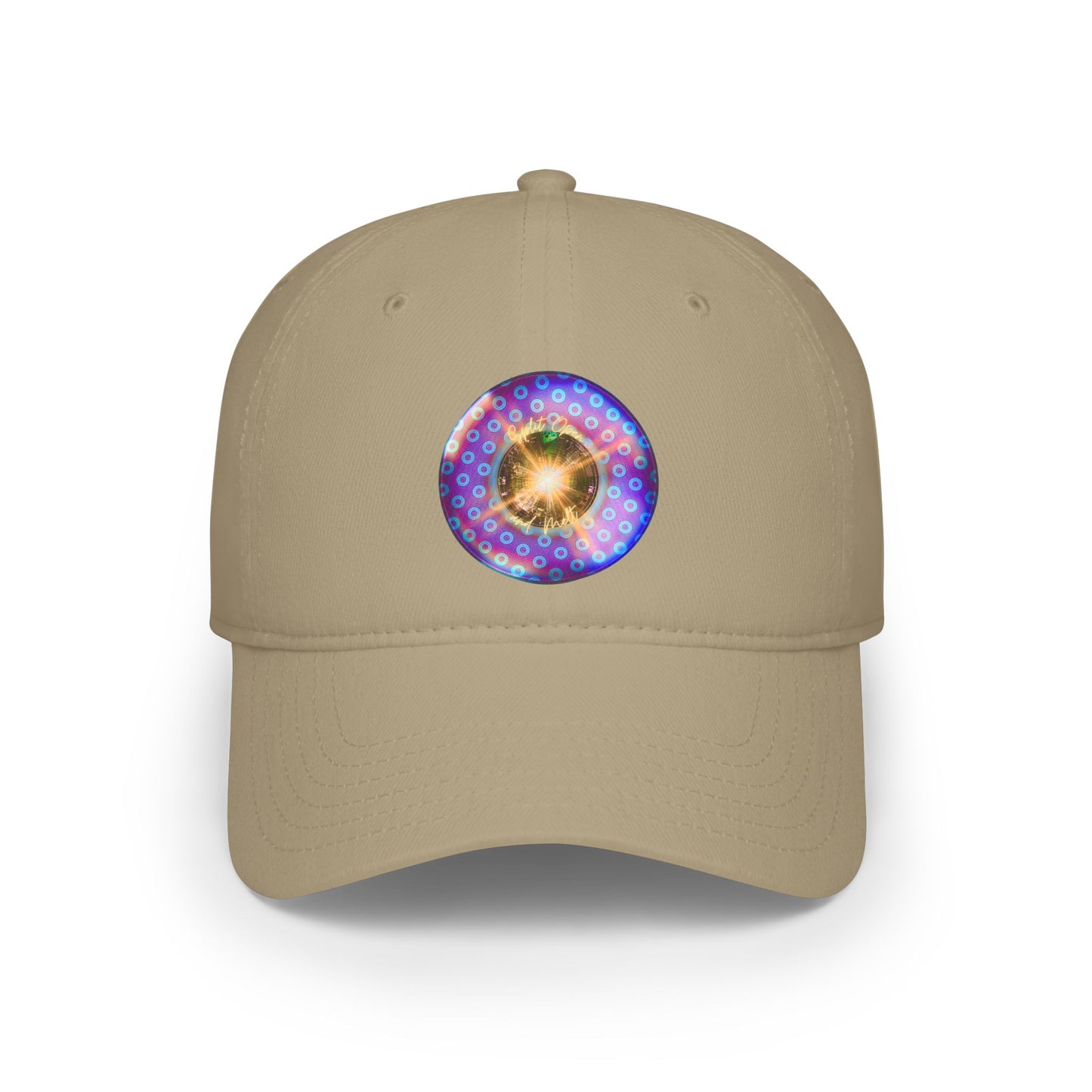 Lumpy Donut Baseball Cap - "Split Open Donuts" - paradoxical purple/light blue donut w/