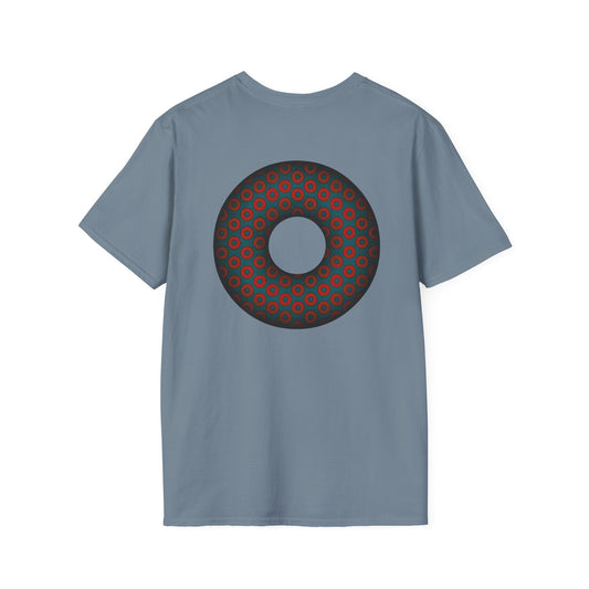 Plain Donuts/Unisex Soft-Style - "Plain Paradoxical Grided Donuts" - red/faded navy donuts