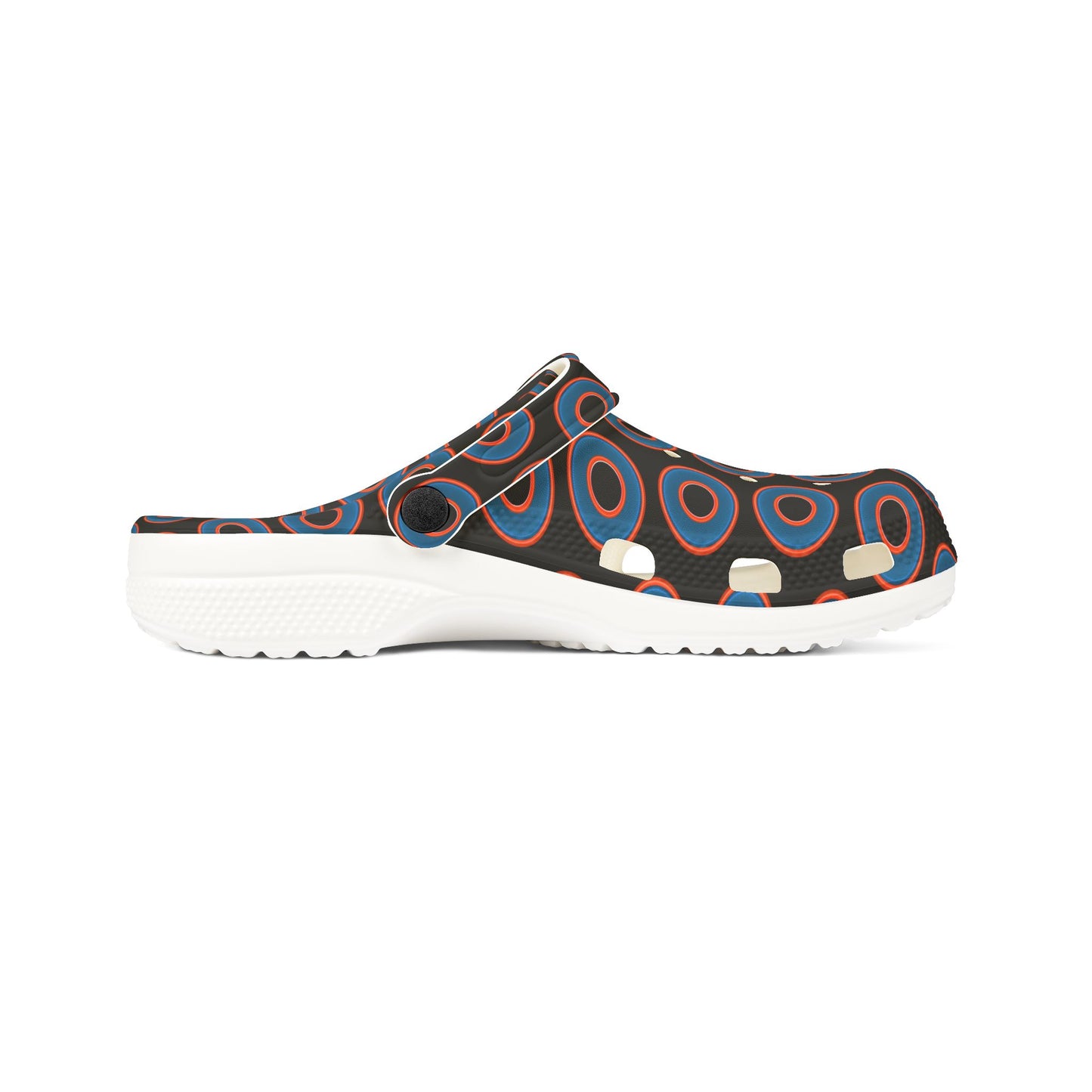 Spatchcocks - donut slip-on shoes - blue rustic donuts w/black background [unisex]