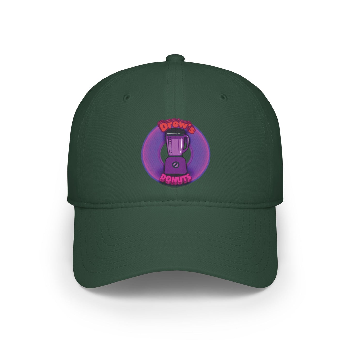 Lumpy Donut Baseball Cap - "Drew's Donuts" - vivid purple/magenta donut w/ - [*charitable donut]