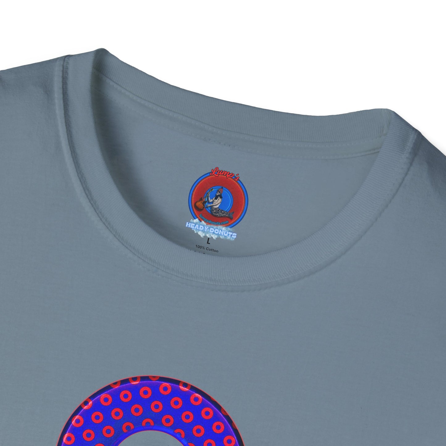 Plain Donuts/Unisex Soft-Style - "Plain Electric Paradoxical Donuts" - dark royal blue/red donuts