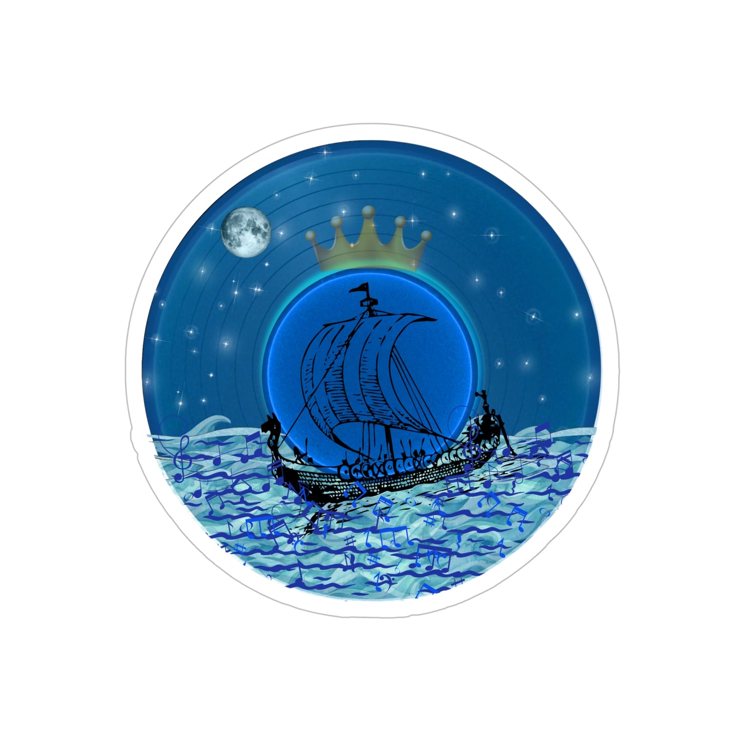 Donut Bumper/Outdoor Sticker - "The Official Donut of the Prince" - series 1.0 - blue donut - [Die-Cut] 6"x 6"