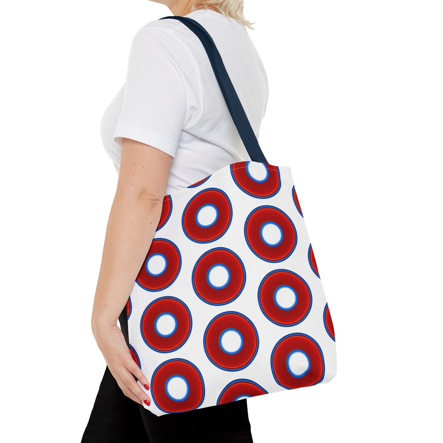 Lumpy Beach/Tote Bag - red vivid donuts w/white background