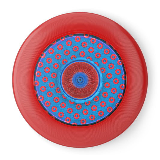 Lumpy Wham-O Donut Frisbee - "Wide Mouthed Paradox Donut w/Tube Donut Center" - red/royal blue