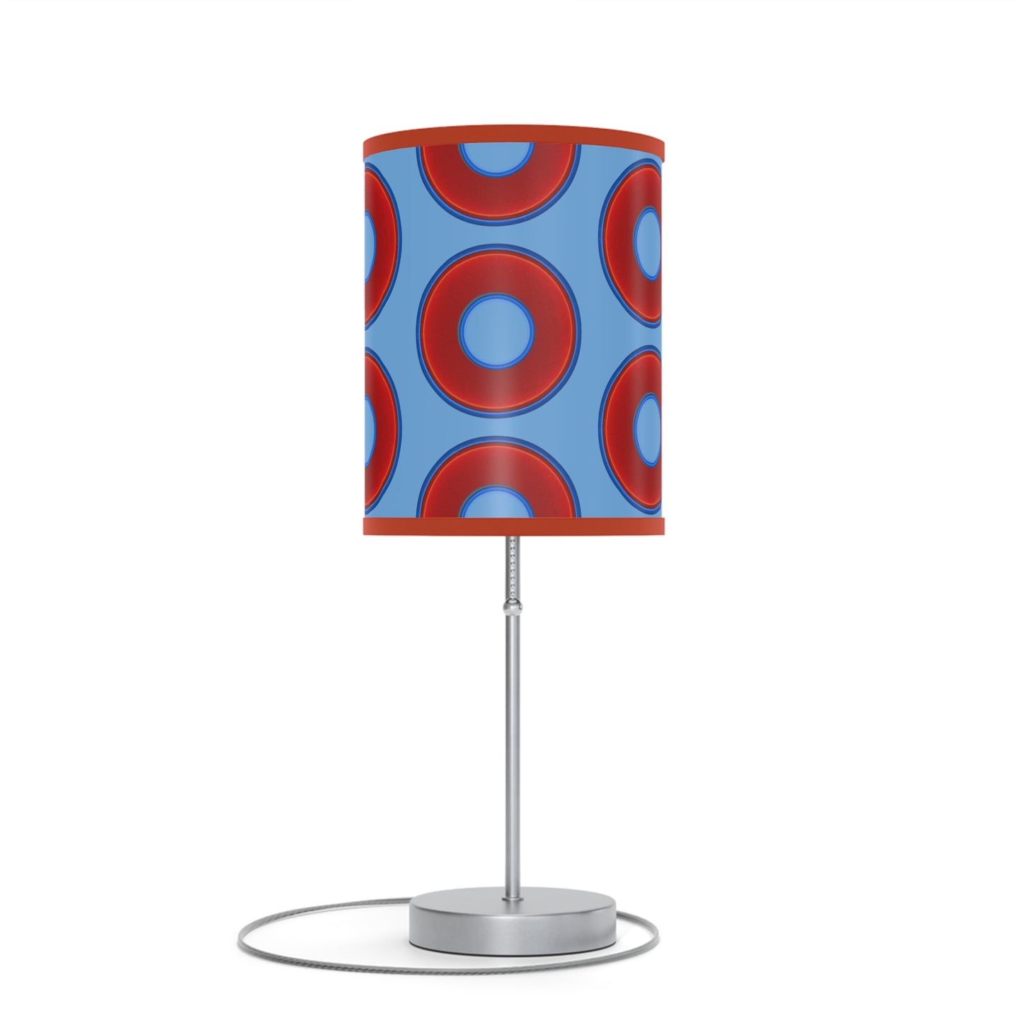Lumpy Accent Lamps - red vivid donuts w/light blue background