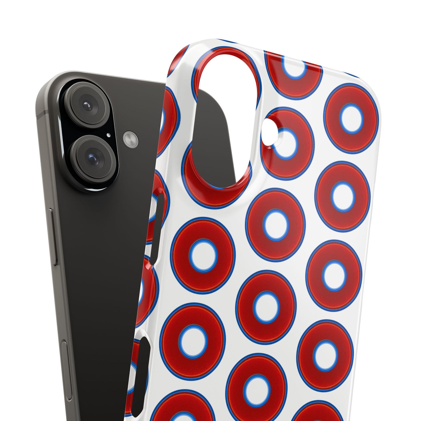 Lumpy Donut Snap Case - red vivid donut print w/white background