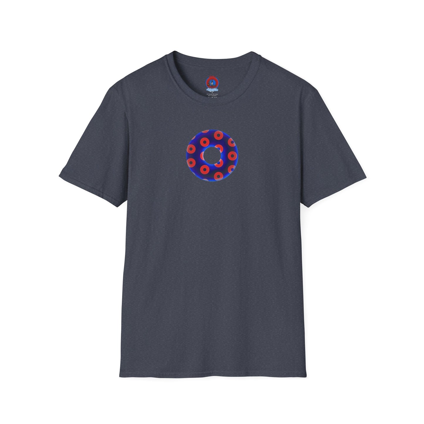 Plain Donuts/Unisex Soft-Style - "Plain Blimpy Paradoxical Donuts" - dark violet blue/bright red donuts