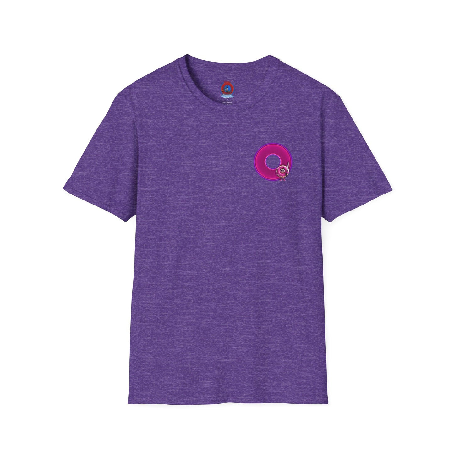 Classic Donut Tee - Unisex Soft-Style - "My Friend the Donut " - series 1.0  - variant 3 - magenta/purple donut