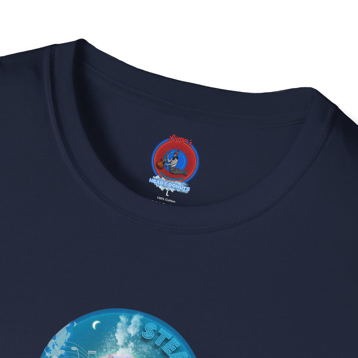Classic Donut Tee - Unisex Soft-Style - "Steaming Fresh Donuts" - series 1.0 - vivid blue donut