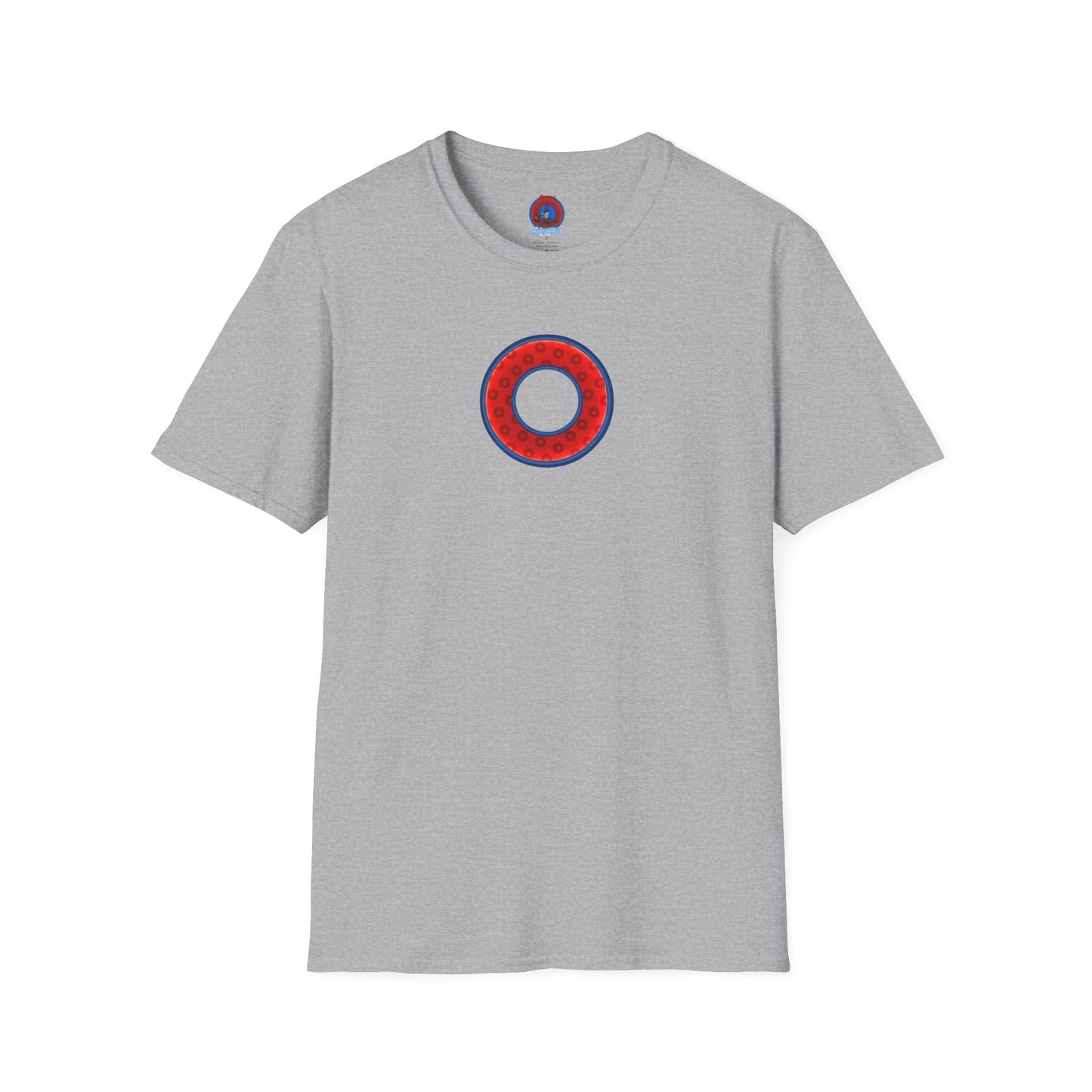 Plain Donuts/Unisex Soft-Style - "Plain Wide Mouthed Paradoxical Donuts" - red/dark blue donuts
