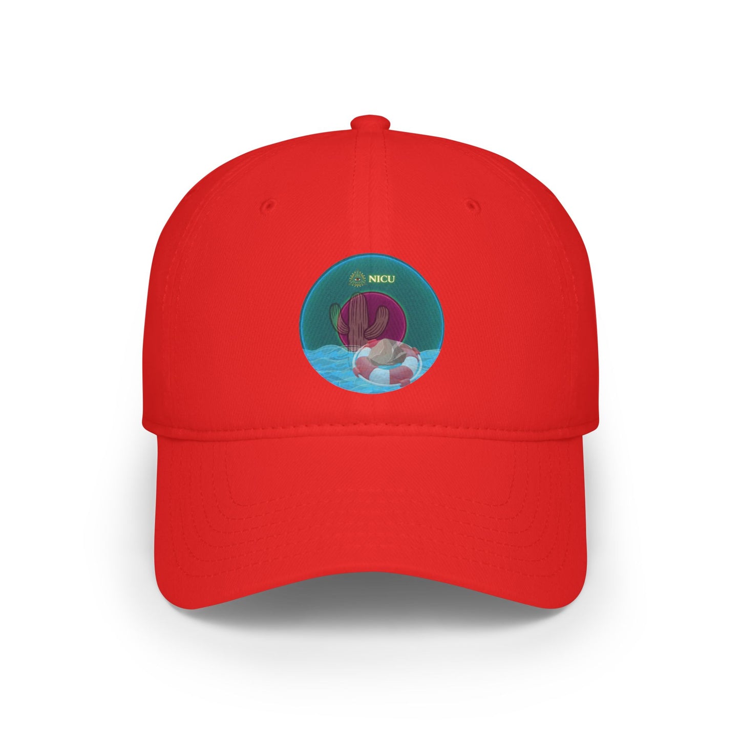 Lumpy Donut Baseball Cap - "The Donut Cap that Conveys" - dark teal vivid donut w/