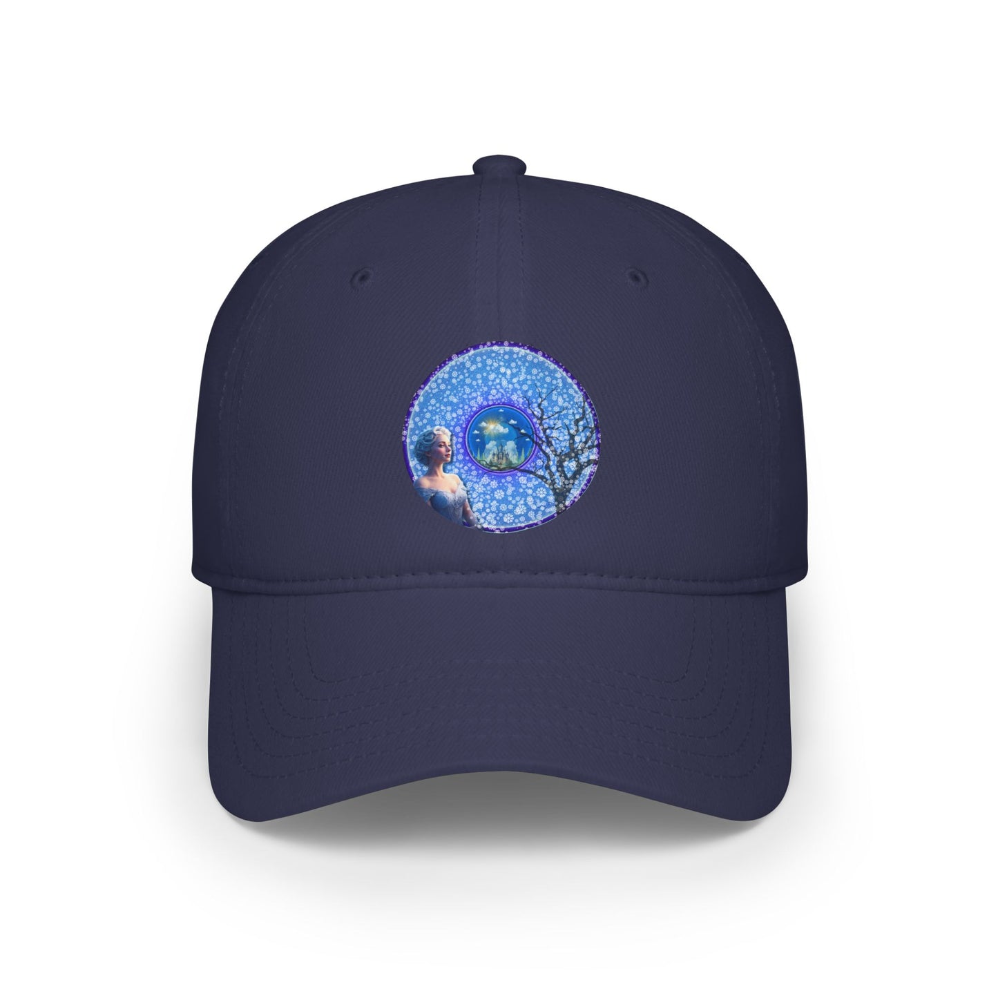 Lumpy Donut Baseball Cap - "The Donut Cap Locked in Glaciers" - blue/purple vivid pic donut donut w/