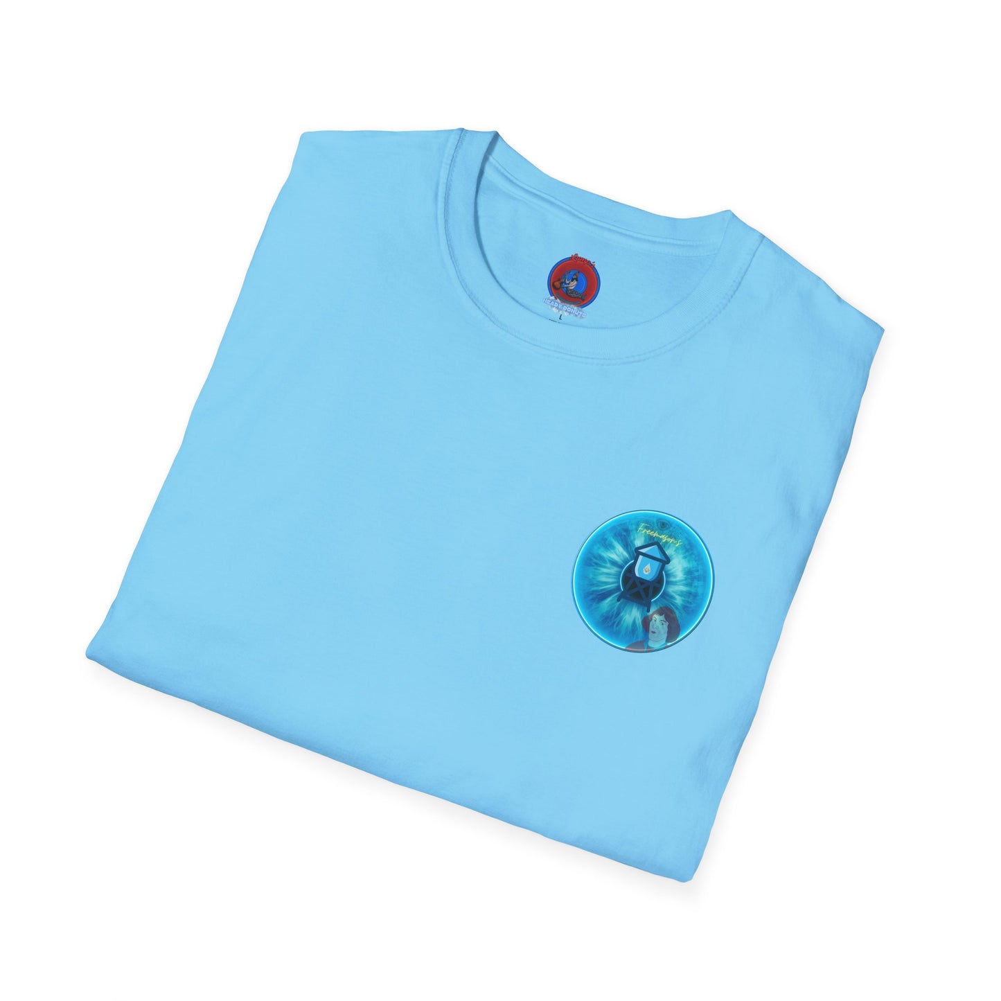 Classic Donut Tee - Unisex Soft-Style - "The Peering Donut of Opacity" - light blue idonut - variant 3