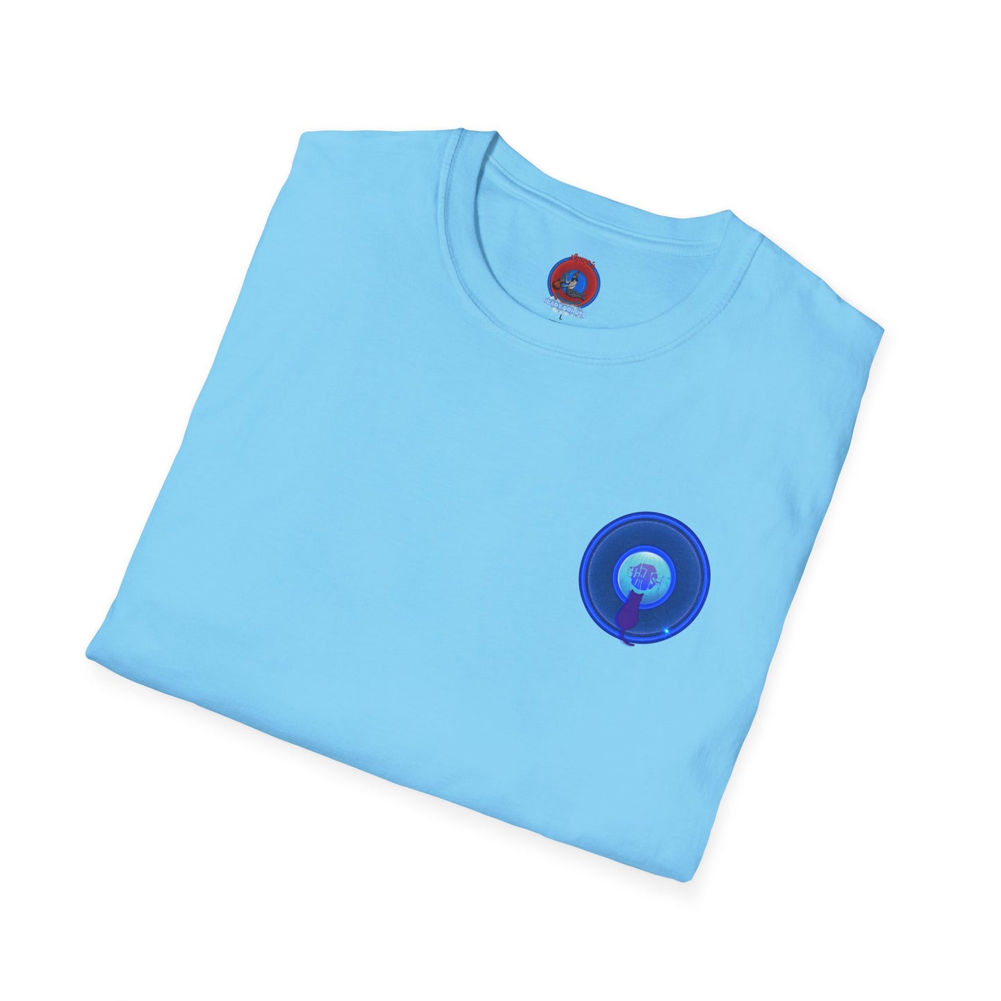 Classic Donut Tee - Unisex Soft-Style - "Cats: The Donut" - rustic blue/blue donut - variant 2