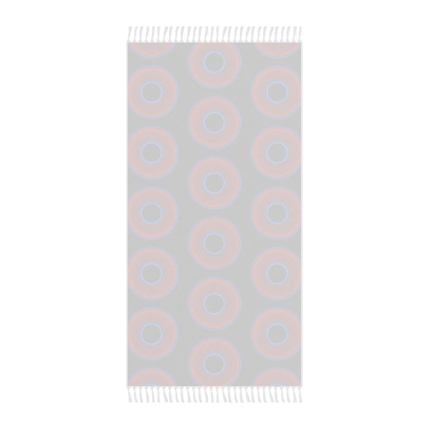 Oversized Lumpy Beach Towel - vivid red donuts w/black background