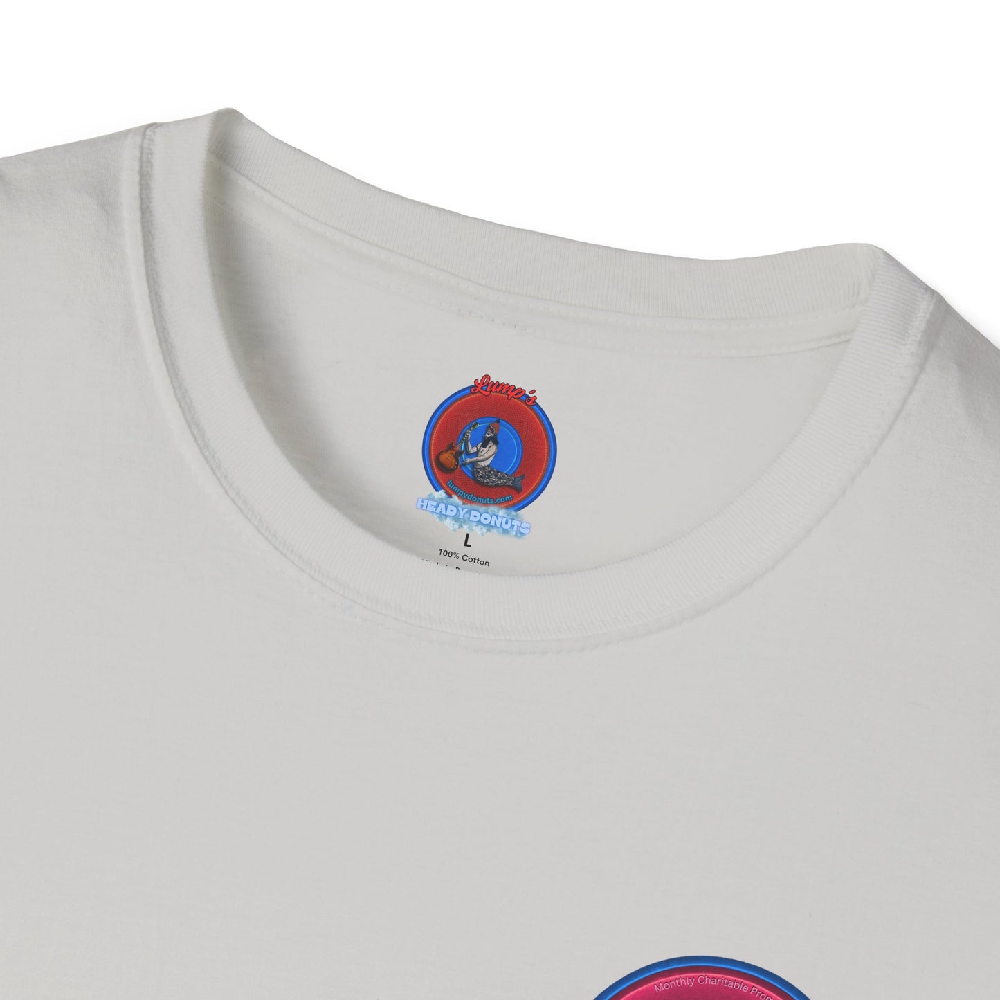 Classic Donut Tee - Unisex Soft-Style - "The 5.55% Donut" - vivid magenta donut - [*charitable print - 5.55% of profit to General Fund]