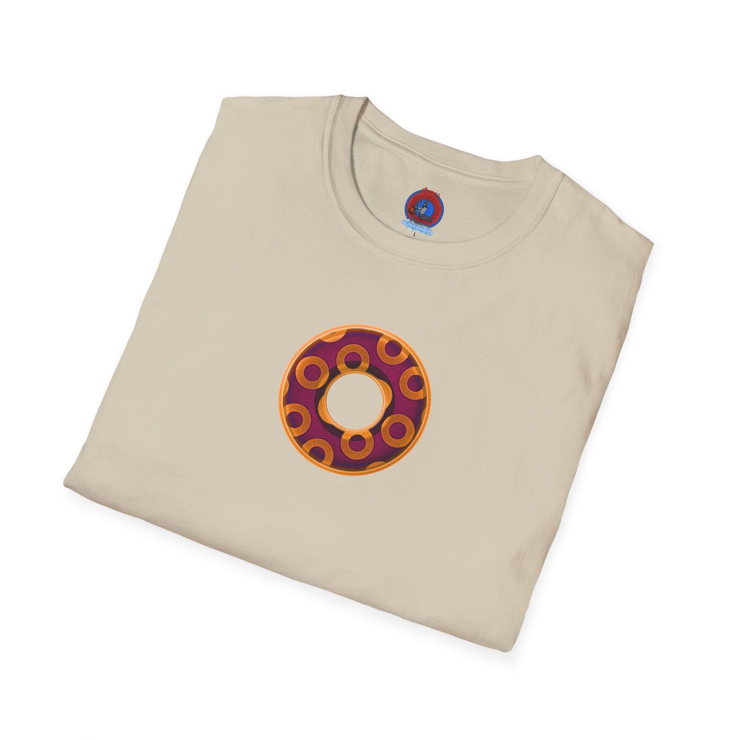 Plain Donuts/Unisex Soft-Style - "Plain Rustic Paradoxical Donuts" - orange/burgundy donuts