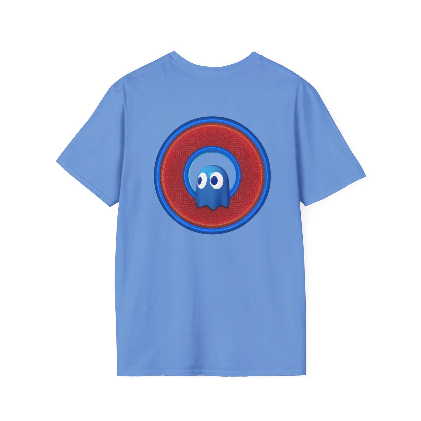 Classic Donut Tee - Unisex Soft-Style - "The Story of the Donut - a Ghostly Good Time" - variant 2 - blue/blue donut