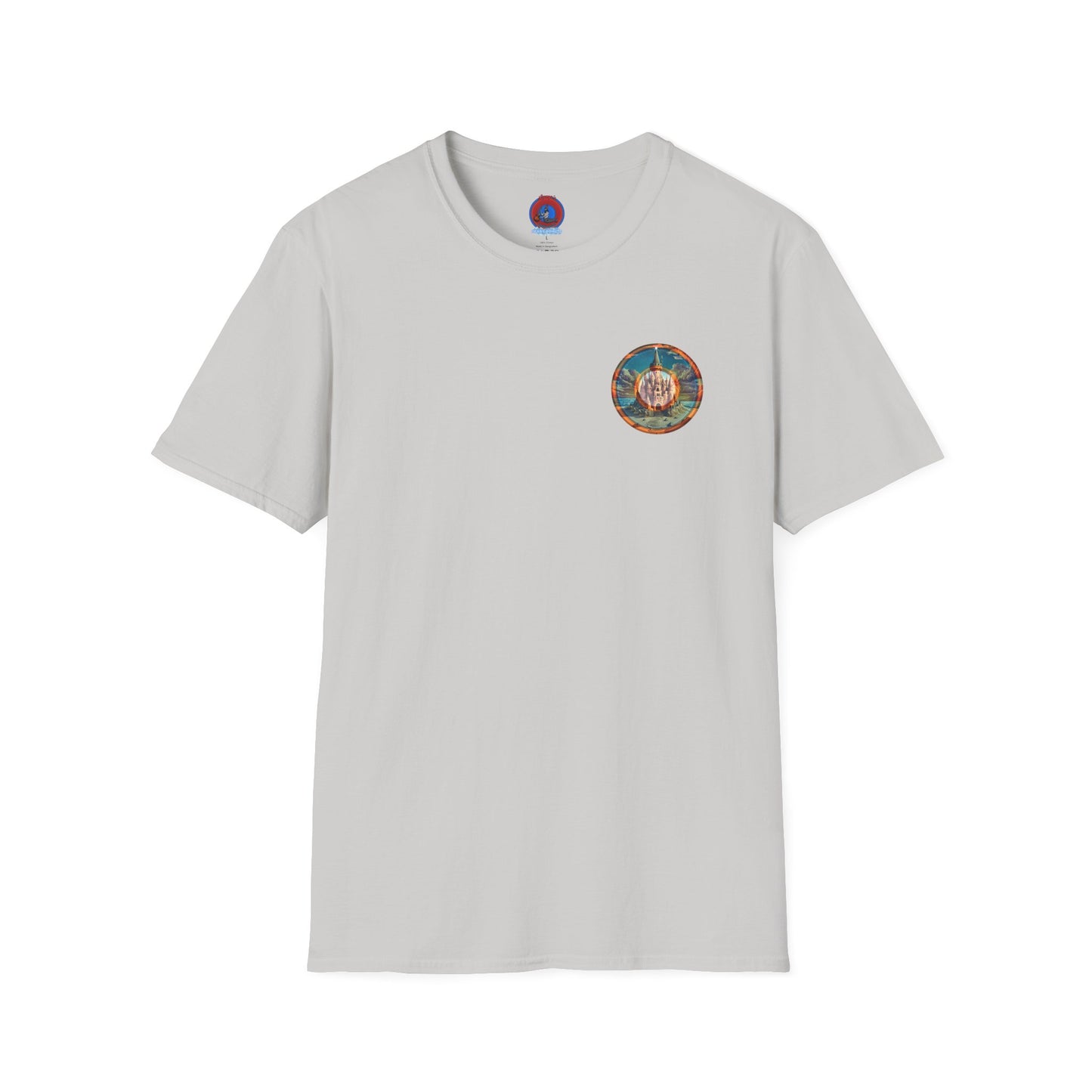 Classic Donut Tee - Unisex Soft-Style - "The Donut that Tides Never Reached" - series 1.0  - variant 1 - plain - blue/orange donut