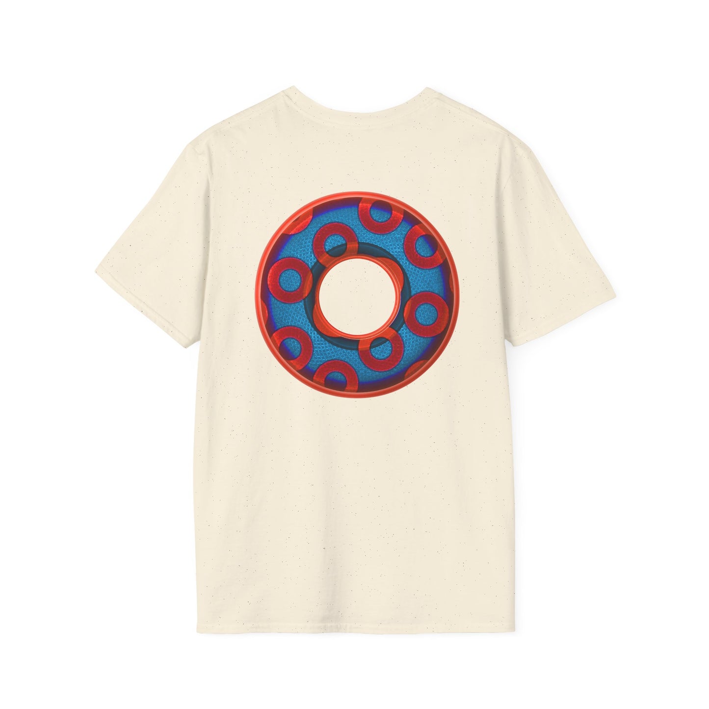 Plain Donuts/Unisex Soft-Style - "Plain Rustic Paradoxical Donuts" - red/light royal blue donuts