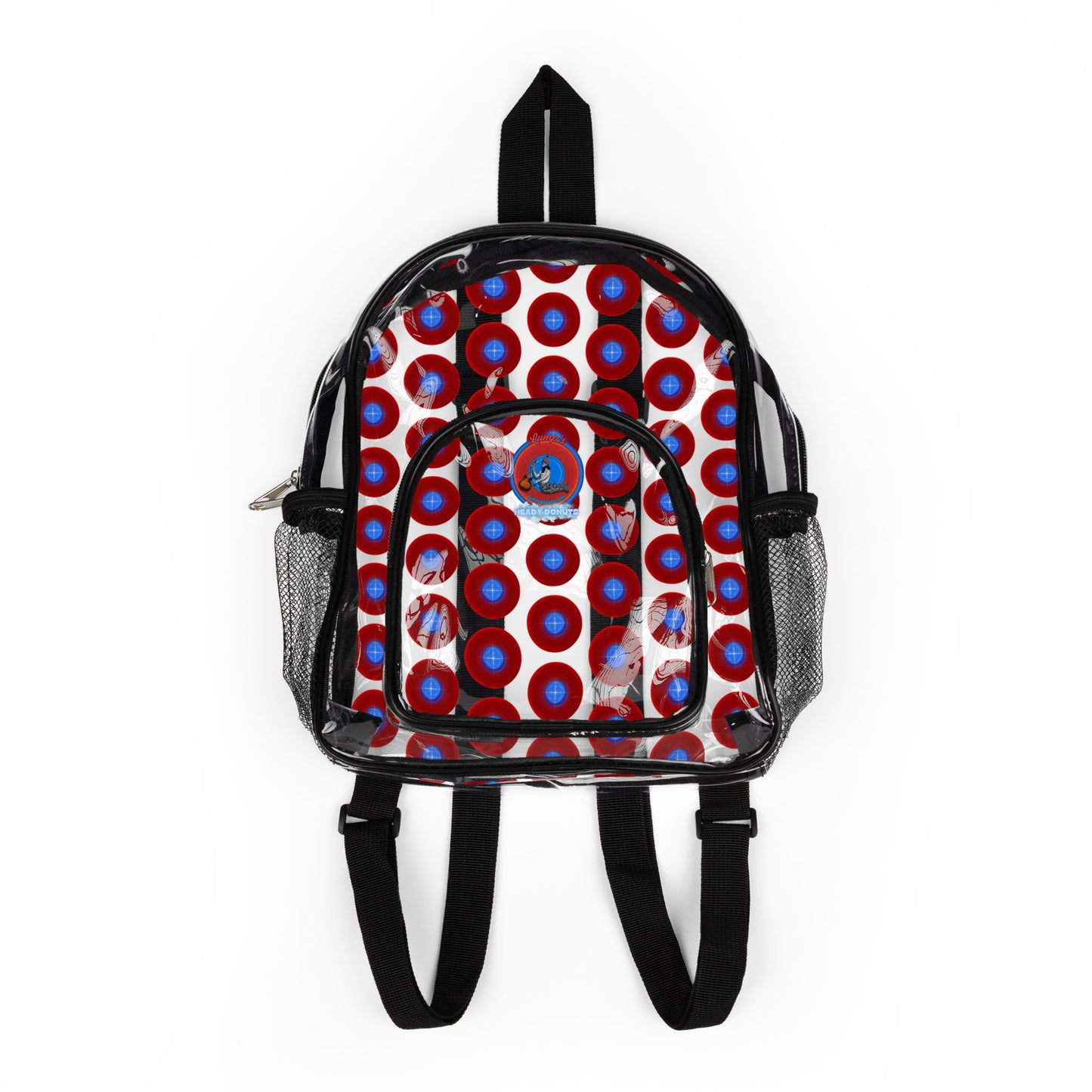 Lumpy Clear Pack/Concert Buddy - Plain Vivid Donut Print - red/blue phatty donut