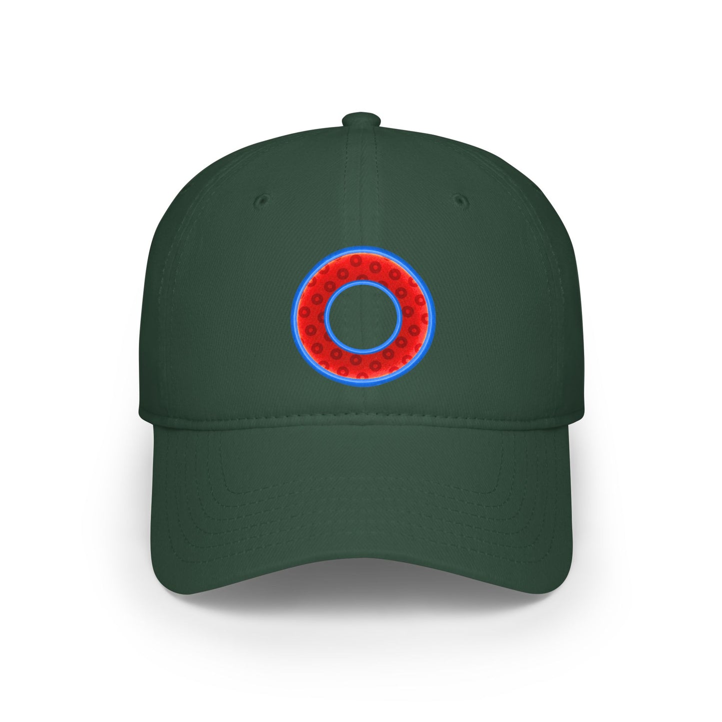 Lumpy Donut Baseball Cap - "Plain Paradoxical Wide Mouth Donut Cap" - paradoxical red/blue wide mouth donut w/ - variant 2