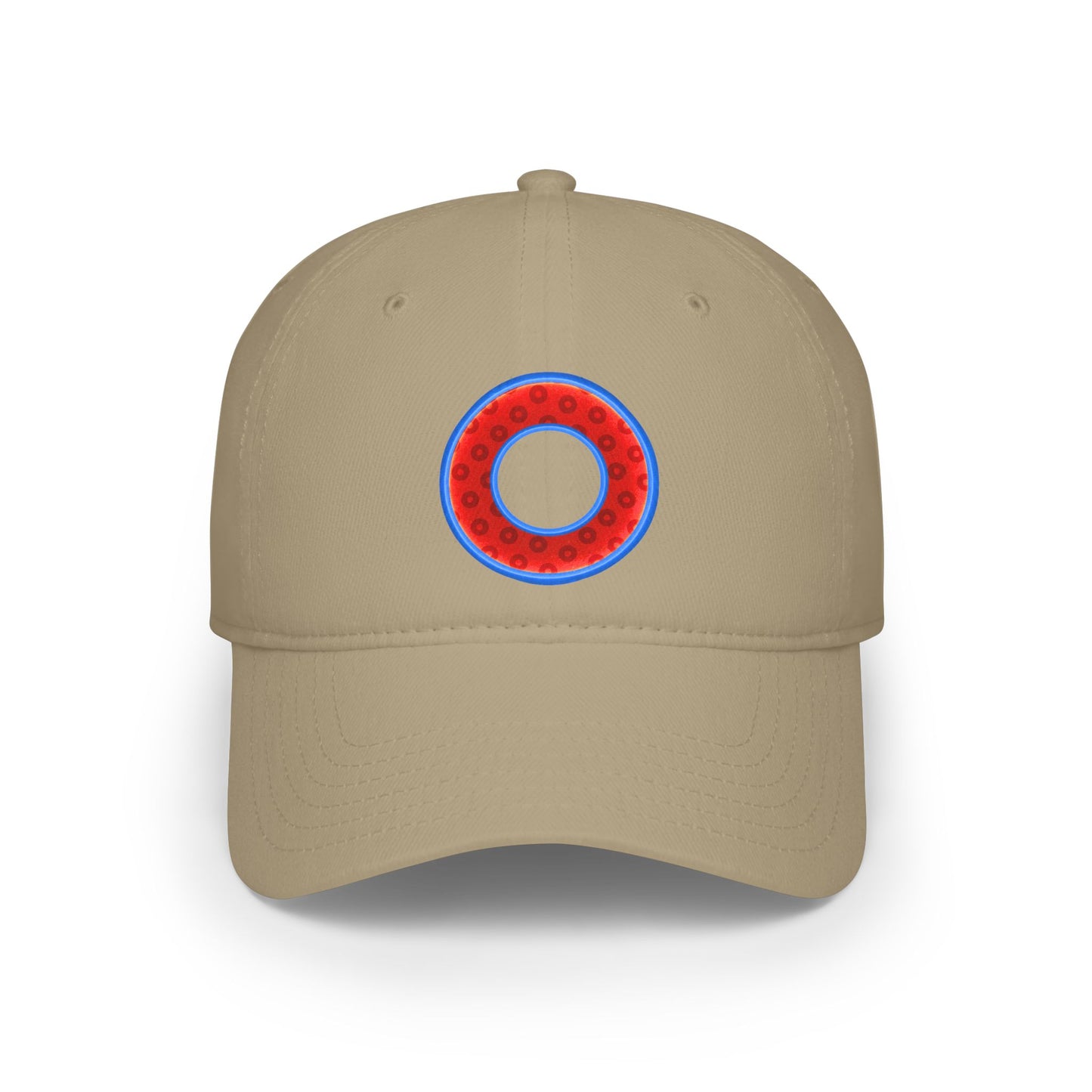Lumpy Donut Baseball Cap - "Plain Paradoxical Wide Mouth Donut Cap" - paradoxical red/blue wide mouth donut w/ - variant 2