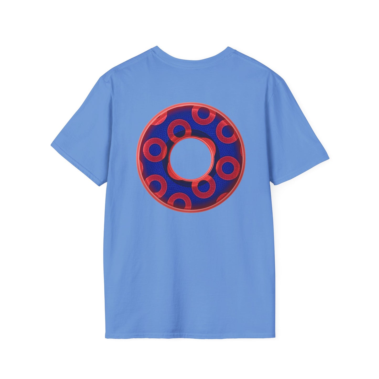 Plain Donuts/Unisex Soft-Style - "Plain Rustic Paradoxical Donuts" - red/ blue donuts