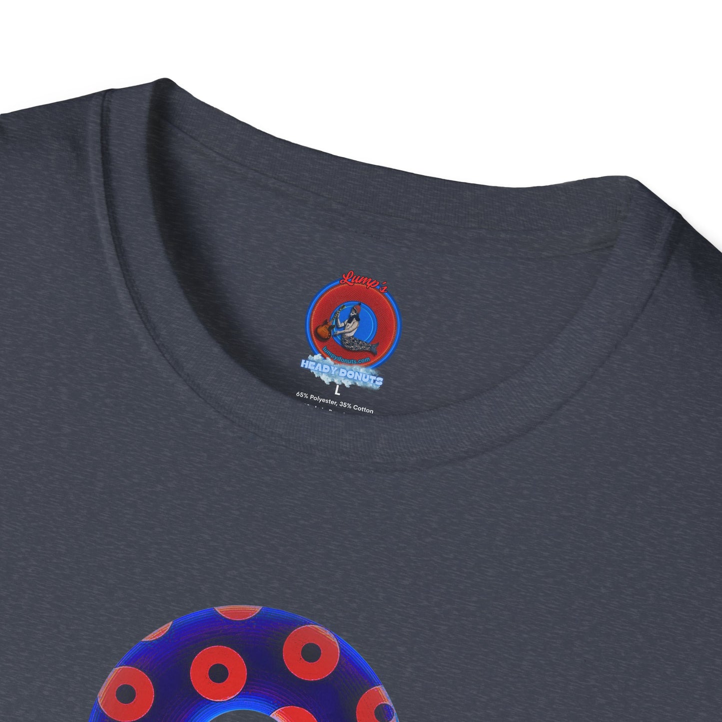Plain Donuts/Unisex Soft-Style - "Plain Blimpy Paradoxical Donuts" - dark violet blue/bright red donuts