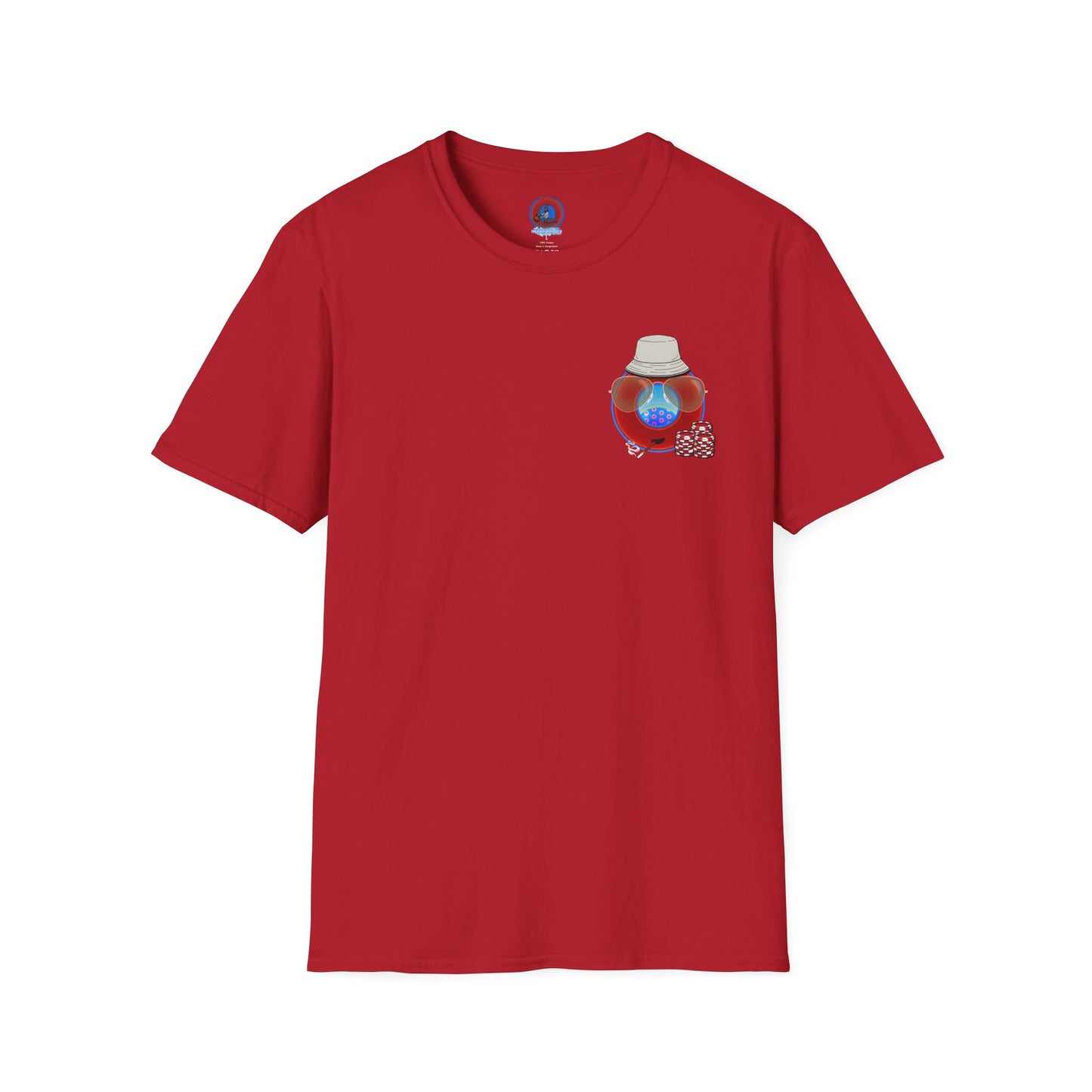 Classic Donut Tee - Unisex Soft-Style - "Gonzo Donut - Fear and Loathing in Gamehendge" - vivid red donut