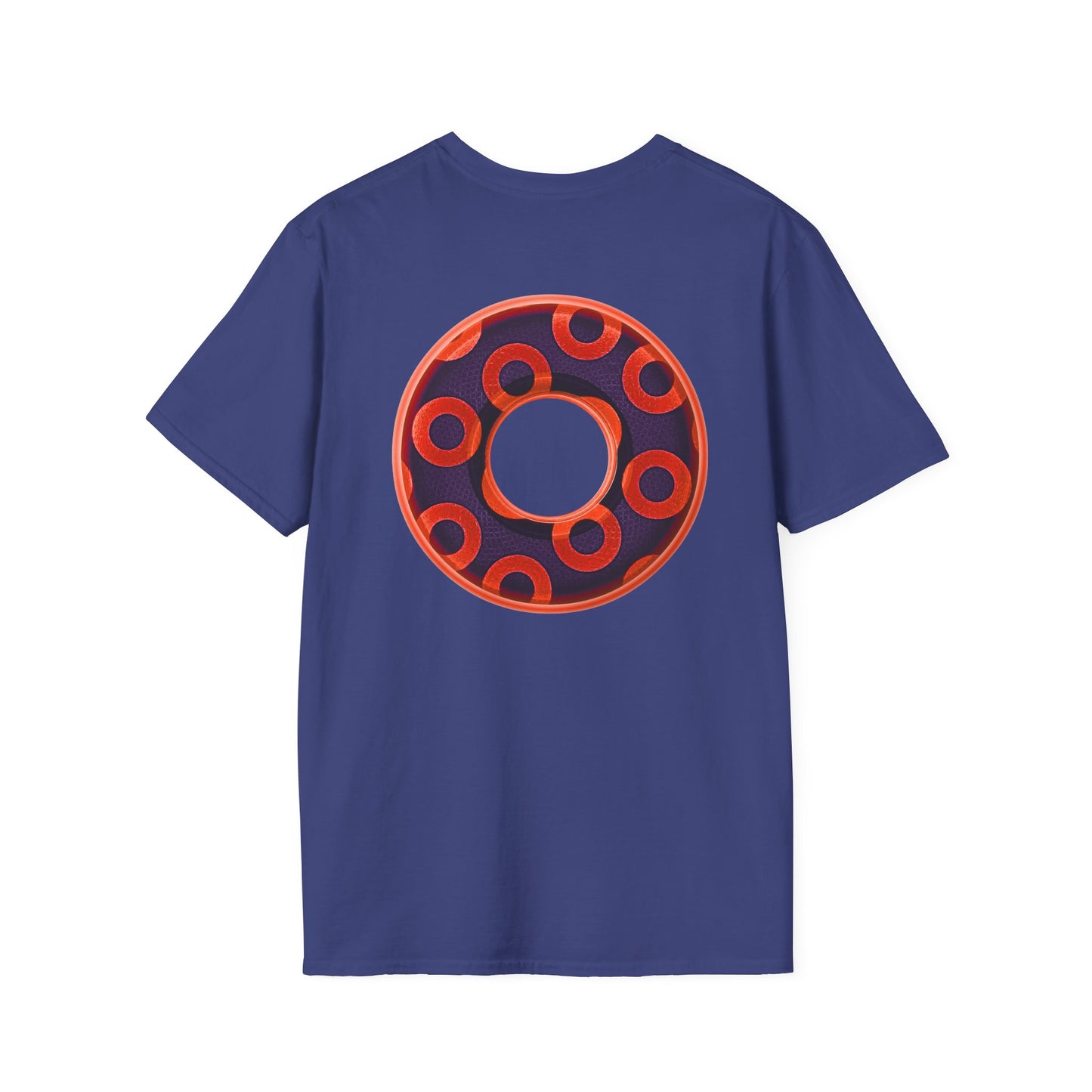 Plain Donuts/Unisex Soft-Style - "Plain Rustic Paradoxical Donuts" - red/midnight blue donuts