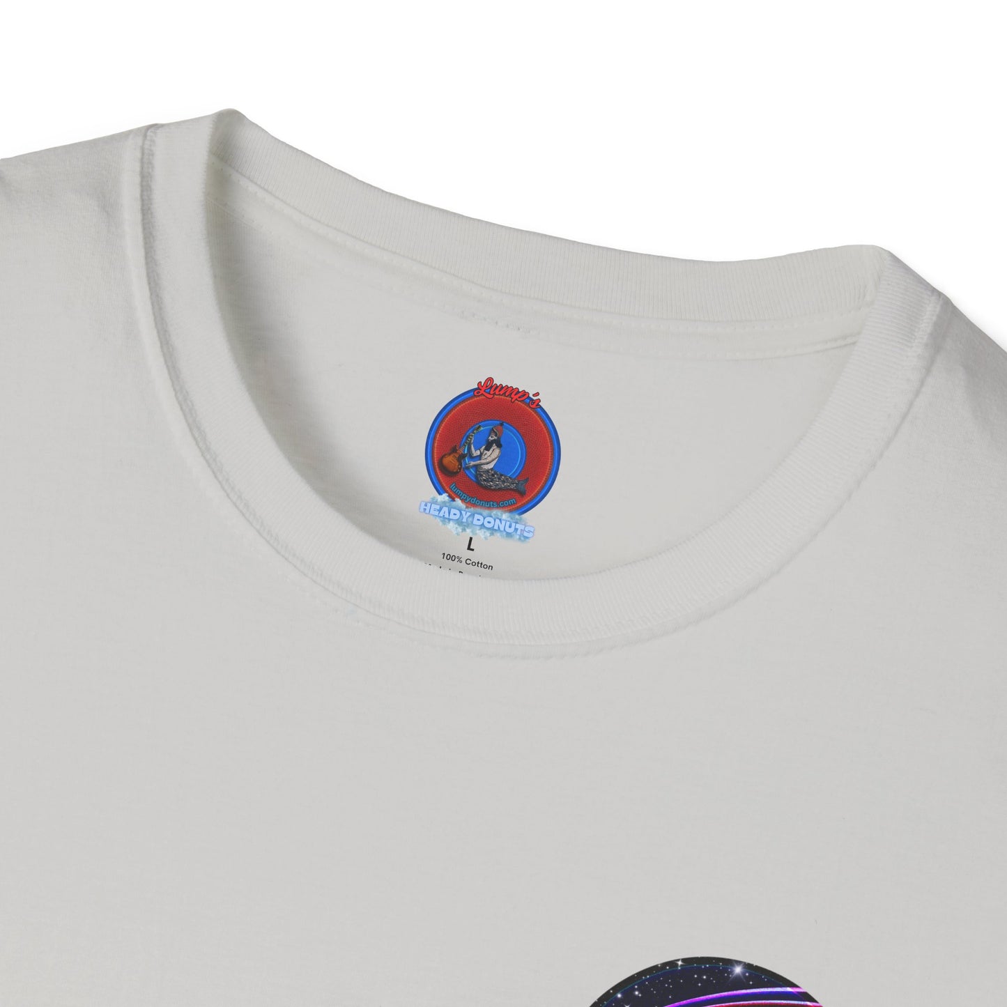 Classic Donut Tee - Unisex Soft-Style - "Halley's Caddy" - series 1.0  - variant 2 - black/picture donut