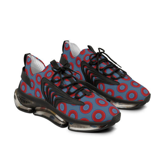 Donut Kicks - red vivid donut print w/steel blue background