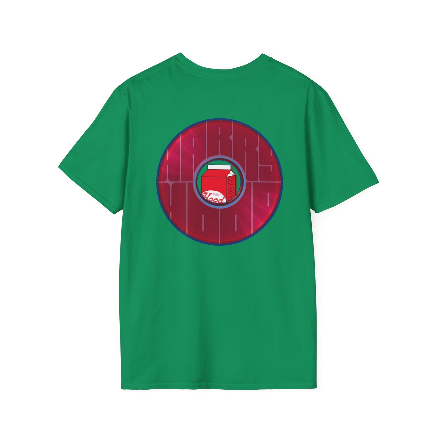 Classic Donut Tee - Unisex Soft-Style - "Harry Left His Shirt" - series 1.0  - variant 3 - red/magenta donut - w/milk