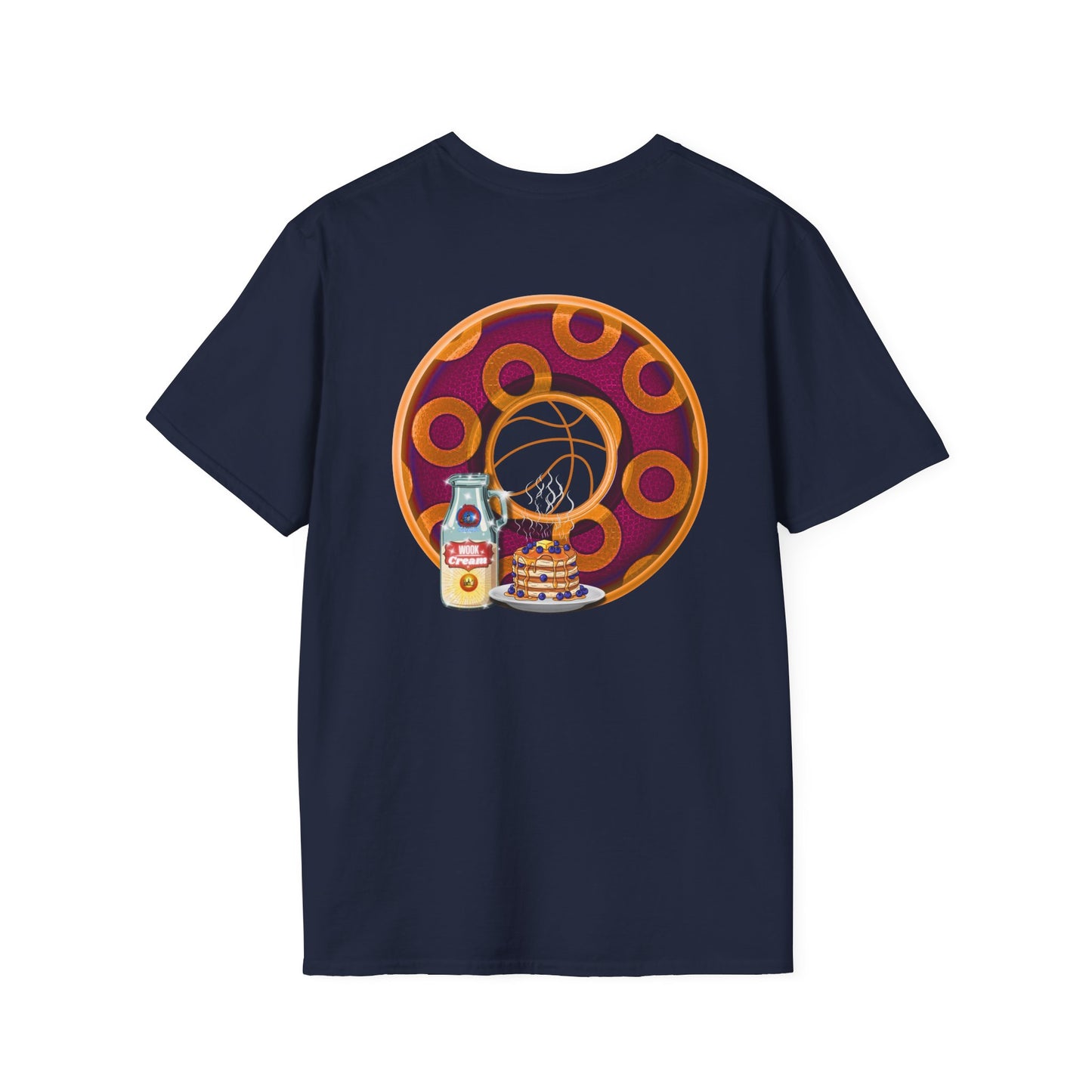 Classic Donut Tee - Unisex Soft-Style - "Princely Wooked Cream - YEMSG Donut " - burgundy/orange rustic paradox donut - variant 2