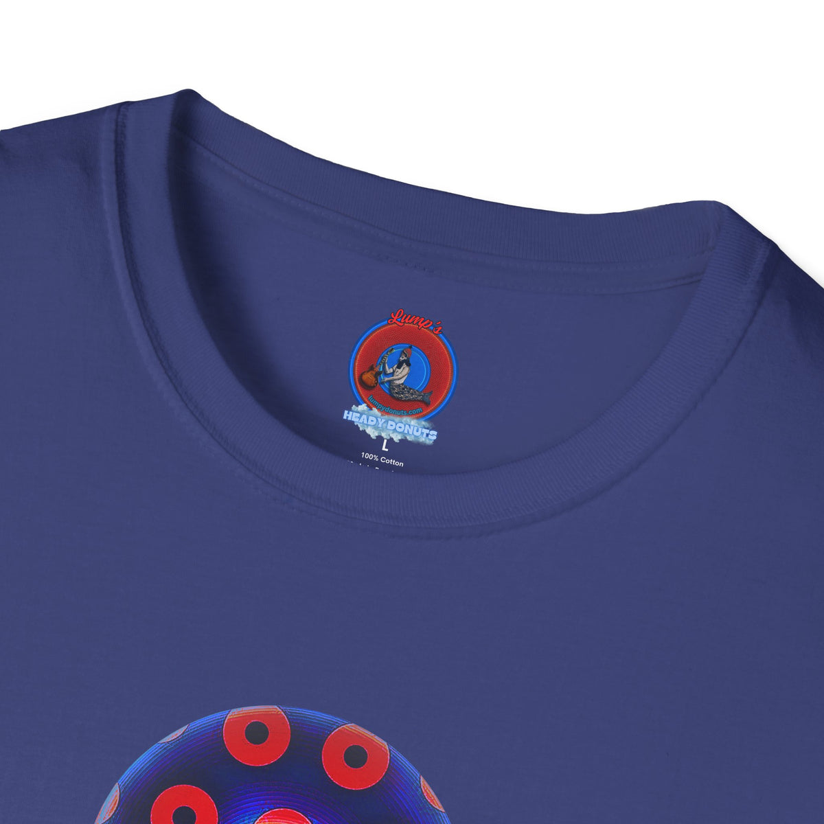 Classic Donut Tee - Unisex Soft-Style - "El Fuego Donut" - paradoxical blue/red donut
