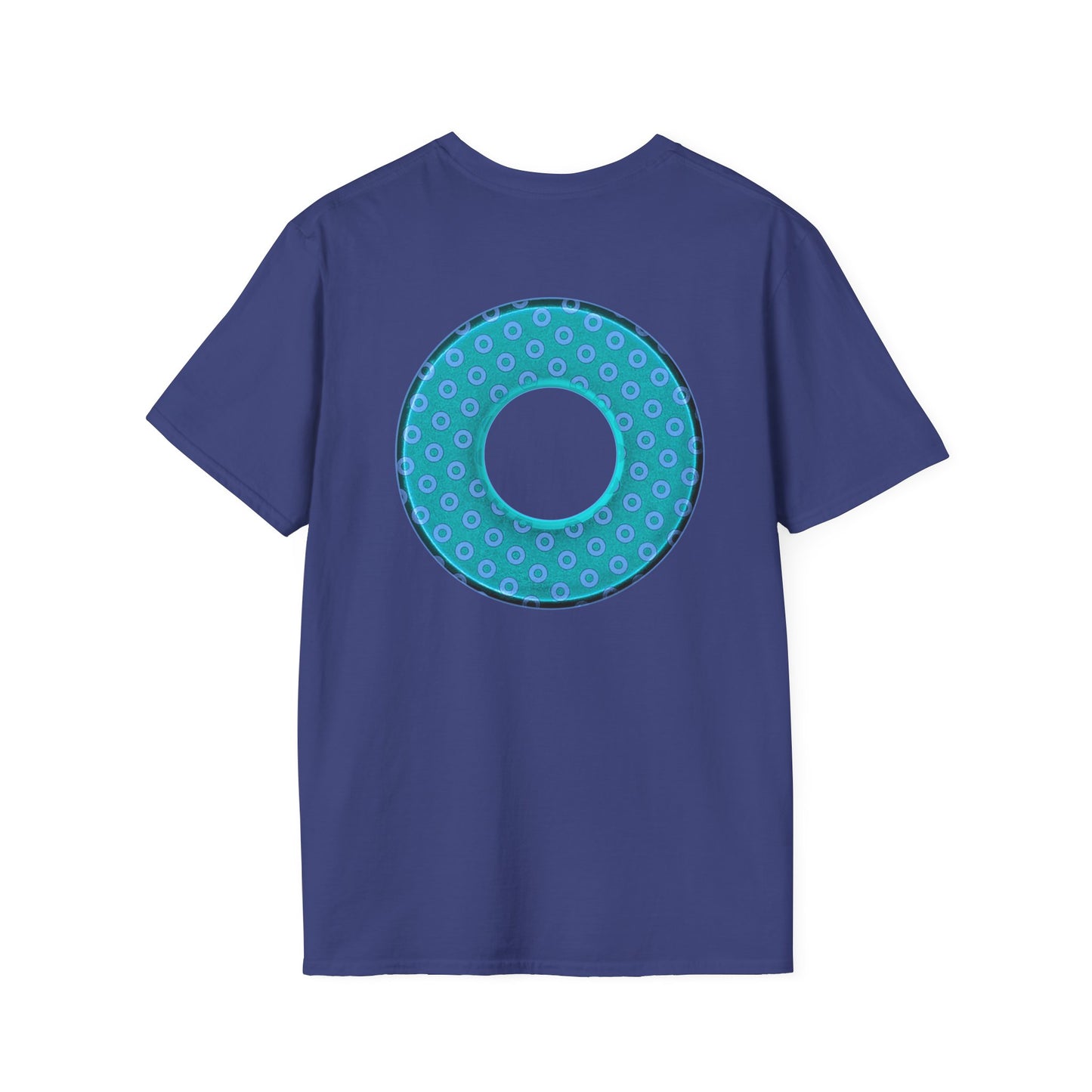 Plain Donuts/Unisex Soft-Style - "Plain Electric Paradoxical Donuts" - light teal/purple donuts